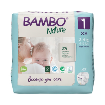 Эко-подгузники Bambo Nature 1 (2-4 кг), 22 шт купить оптом в Ульяновске
